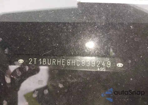 2017 Toyota Corolla Se z USA, uszkodzony, nr VIN 2T1BURHE8HC839249